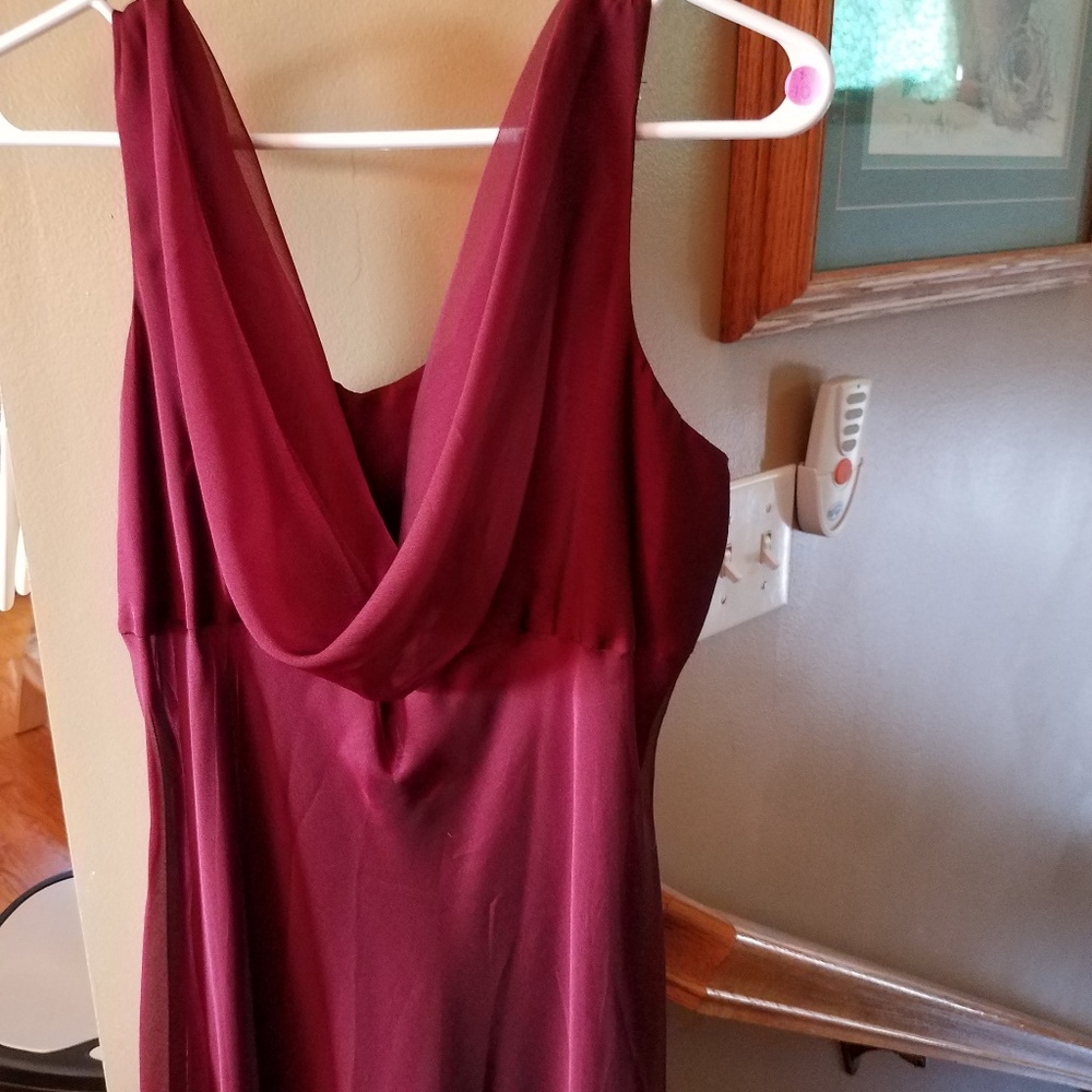 Burgundy chiffon dress